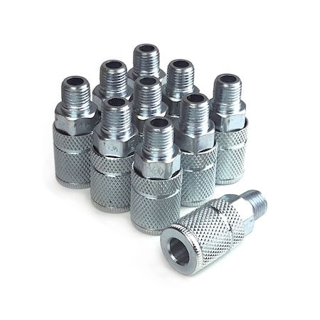 Primefit T/Auto 6-Ball Coupler 1/4" x 1/4" Male Steel XTC1414MS6-B10-P